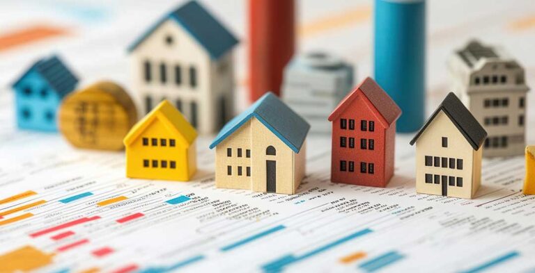 Buyers review a home inspection report and closing documents at a kitchen table.